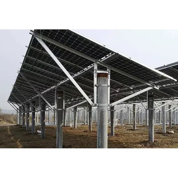 Uziemiony jednosłupkowy system montażu solarnego
